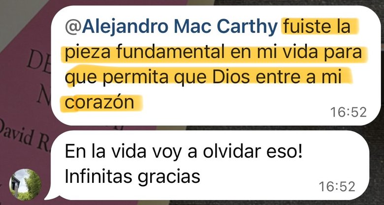 Mensaje de un alumno